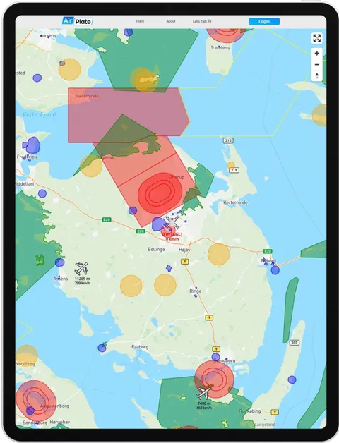 Billede af airmap på en iPad