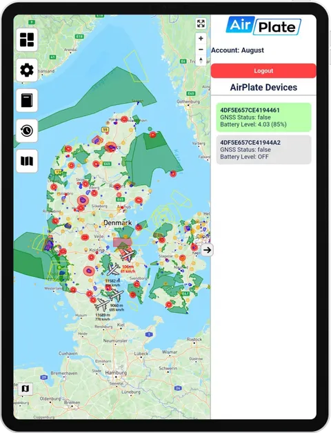 Billede af dashboard på en iPad